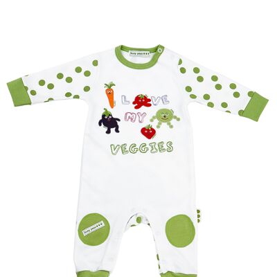 Pure Cotton “I love my Veggies” All in One - 6-9-mths