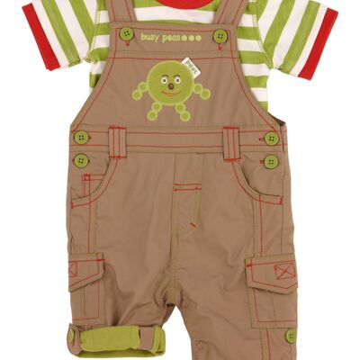 Pure Cotton Dungarees & Tee featuring Peat Pea - 12-18-mths