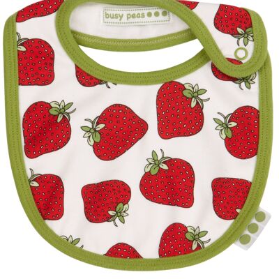 Pure Cotton Bib – Strawberry Print