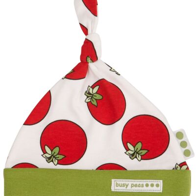Pure Cotton Tomato Print Knotted Hat - 6-12-months