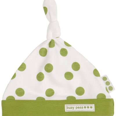 Pure Cotton Pea Print Knotted Hat - 6-12-months