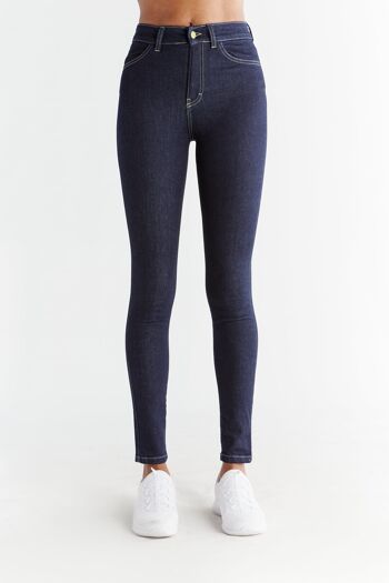 Coupe skinny pour femmes, dunkles Schieferblau 1