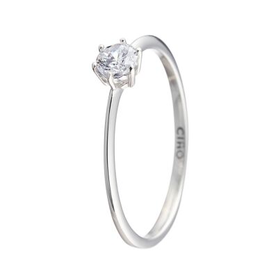 ANNE Ring, CZ 6 Krappen Fassung 3mm, 925 Silber rhodiniert (SKU: C8R1SWZ1D*)