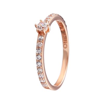 ANNE Memory Ring, CZ 6 Krappen Fassung 3mm+1.5mm, 925 Silber rose vergoldet (SKU: C8R2SRZ1D*)