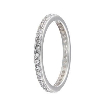 ANNE Memory Ring, CZ 4 Krappen Fassung 1.5mm, 925 Silber rhodiniert (SKU: C8R4SWZ1D*)
