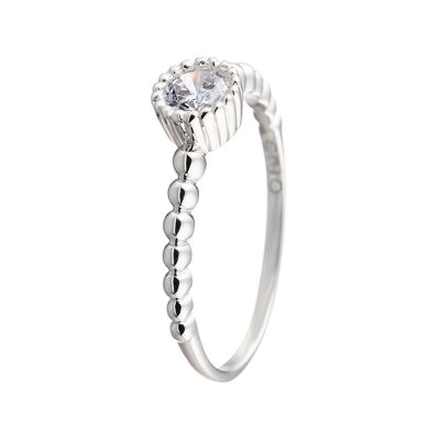 NATHALIE Ring Kugeln, CZ Millesgriffes Fassung 4mm, 925 Silber rhodiniert (SKU: C4R5SWZ1D*)