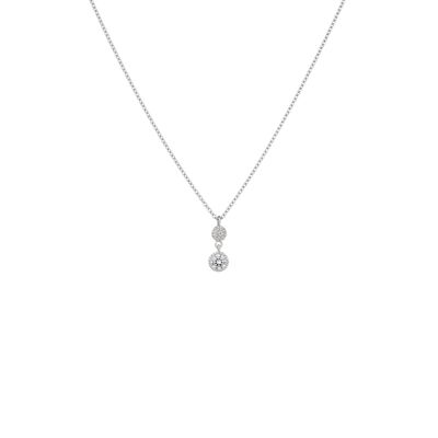 NATHALIE Pendant, CZ Millesgriffes Fassung 5mm, 40+2.5+2.5cm, 925 Silber rhodiniert (SKU: C4N3SWZ1D)