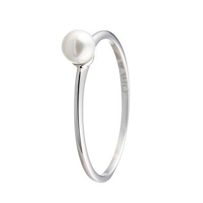 ARIELLE Ring, Perle 4mm, 925 Silber rhodiniert (SKU: C9R2SWS1D*)