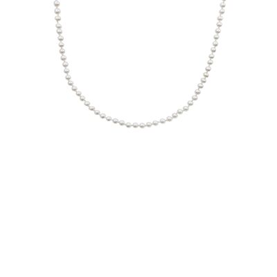 ARIELLE Halskette, Perlen 4mm, 40+2.5+2.5cm, 925 Silber vergoldet (SKU: C9N4SYS1D)