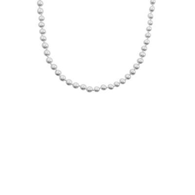 ARIELLE Halskette, Perlen 6mm, 40+2.5+2.5cm, 925 Silber rhodiniert (SKU: C9N5SWS1D)