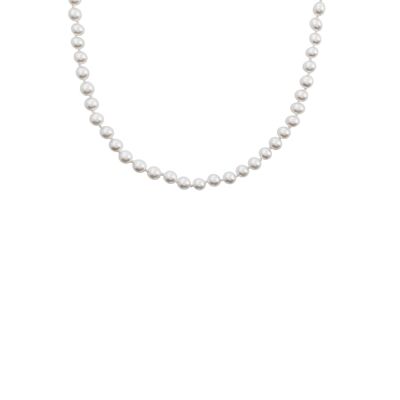 ARIELLE Halskette, Perlen 6mm, 40+2.5+2.5cm, 925 Silber rose vergoldet (SKU: C9N5SRS1D)