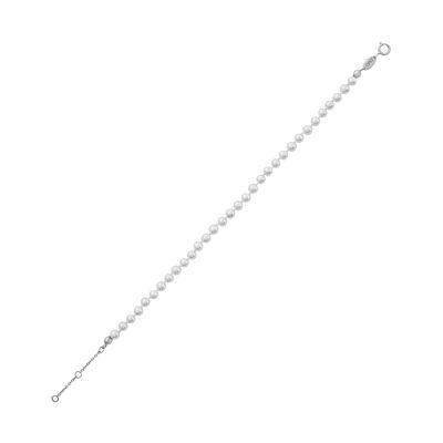 ARIELLE Armband, Perlen 4mm, 17+1.5+1.5cm, 925 Silber rhodiniert (SKU: C9B1SWS1DM)