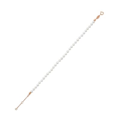 ARIELLE Armband, Perlen 4mm, 17+1.5+1.5cm, 925 Silber rose vergoldet (SKU: C9B1SRS1DM)