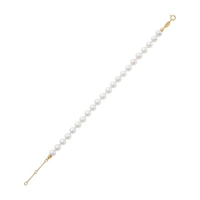 ARIELLE Armband, Perlen 6mm, 17+1.5+1.5cm, 925 Silber vergoldet (SKU: C9B2SYS1DM)