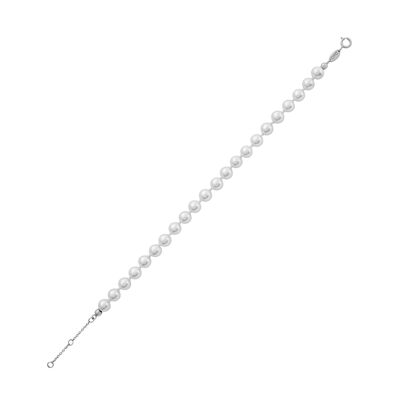 ARIELLE Armband, Perlen 6mm, 17+1.5+1.5cm, 925 Silber rhodiniert (SKU: C9B2SWS1DM)