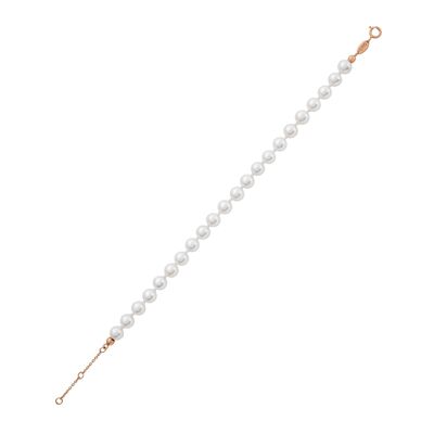 ARIELLE Armband, Perlen 6mm, 17+1.5+1.5cm, 925 Silber rose vergoldet (SKU: C9B2SRS1DM)