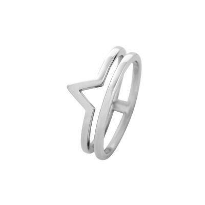 LYRA Ring , 925 Silber rhodiniert (SKU: C23R1SWWD*)