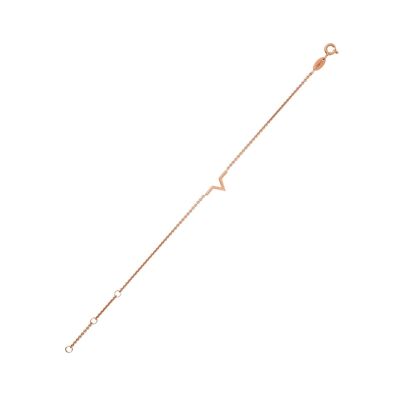 LYRA Armband , 925 Silber rose vergoldet, 15.5+1.5+1.5cm Verlängerung (SKU: C23B1SRWDM)