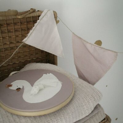 Embroidery hoop swan