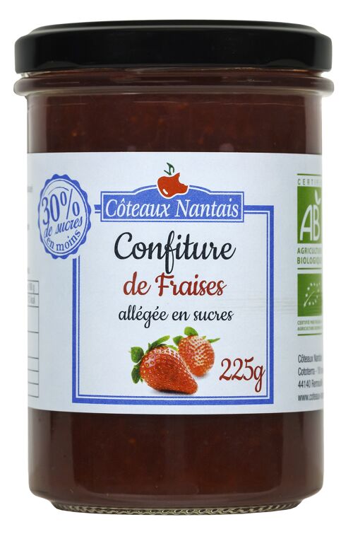 Confiture allégée en sucres fraises Bio - 225G