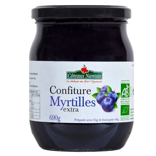 Confiture myrtilles extra Bio - 690 g