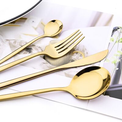 SUNSHINE Cutlery set 24 pcs polished gold