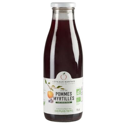 Jus pommes myrtilles Bio - 75 cl