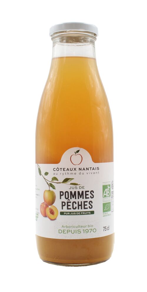 Jus pommes pêches Bio - 75 cl