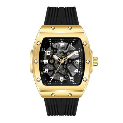 Millionaire Gold Case and Dial - Black Strap