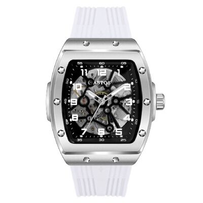 Millionaire Silver Case and Dial - White Strap