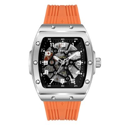 Millionaire Silver Case and Dial - Orange Strap