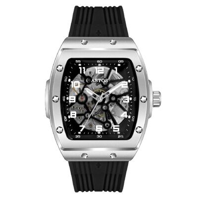 Millionaire Silver Case and Dial - Black Strap