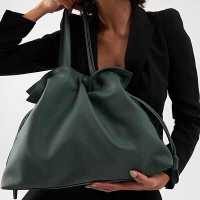 Emma, Teal Green Leather Tote Bag