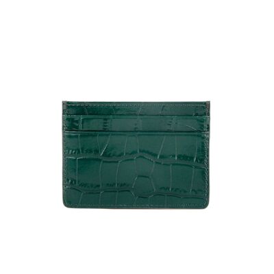 Grace Green Leather Card Case, Embossed