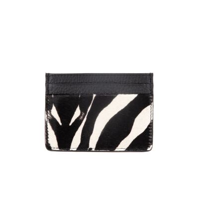 Grace Zebra Print Leather Card Case