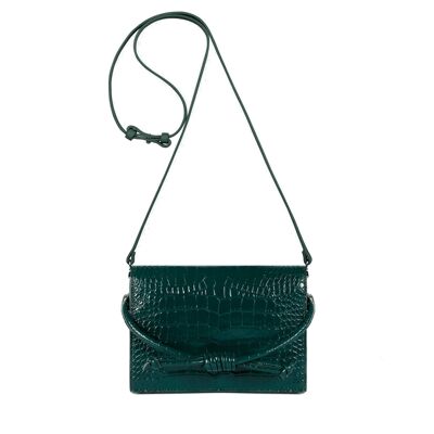 Midi Chelsea Green Clutch Bag, Embossed