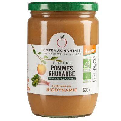 Purée pommes rhubarbe Bio Demeter - 630 g