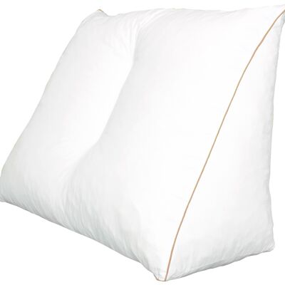 Coussin de siège de lit 60x30x50 cm triangle blanc avec taie d'oreiller blanc