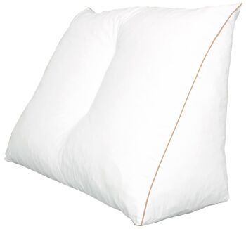 Coussin de siège de lit 60x30x50 cm triangle blanc avec taie d'oreiller blanc 1