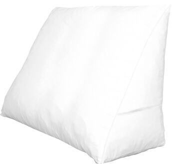 Coussin de siège de lit 60x30x50 cm triangle blanc avec taie d'oreiller blanc 2