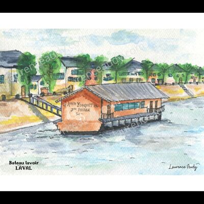 53-LAVAL-BOAT LAUNDRY-WATERCOLOR