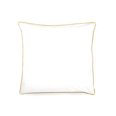LEVIA Kissenbezug - Baumwolle - Gold / Weiß - 80x80 cm