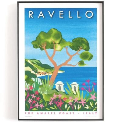RAVELLO, Italy print A3 | Printed on textured paper with a thin white border. - No personalisation (£29.00)