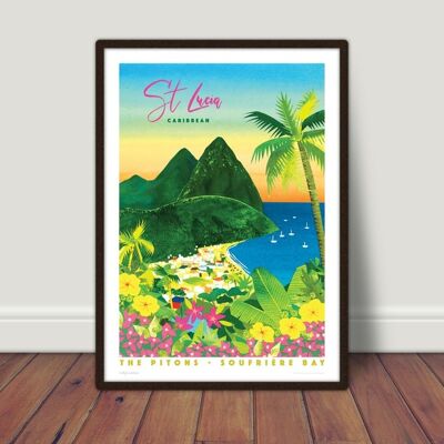 St Lucia, Caribbean print A5 or A4 - A4 (£20.00)