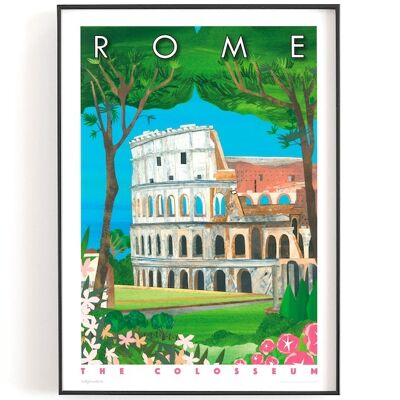 ROME, Colosseum print A4 or A5 | Printed on textured paper with a thin white border. - A4 (£20.00 - £25.00) - Personalised text (£15.00 - £25.00)