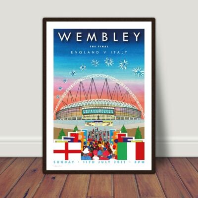 It's coming home! Italy England football print. Wembley Stadium, Uefa Euro 2020 2021 poster, gift for football fan, boys bedroom decor - A4 (£20.00)