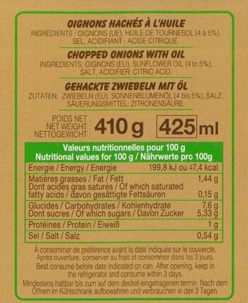 Oignons hachés à l'huile P. Guintrand - boite 1/2 2