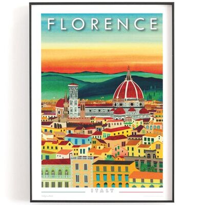 FLORENCE, Italy print A5 or A4 | Printed on textured paper with a thin white border. - A4 (£20.00 - £25.00) - Personalise text (£15.00 - £25.00)