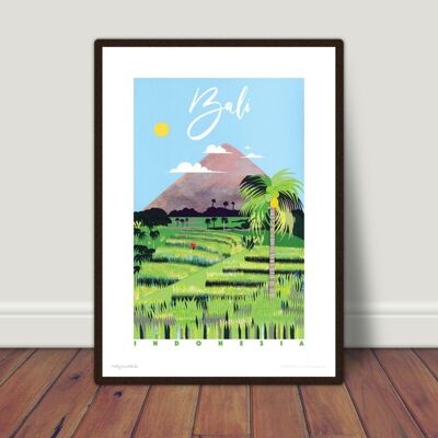 BALI PRINT A5 or A4. Bali travel poster | Bali poster | Indonesia | Landscape wall art - A4 (£20.00)
