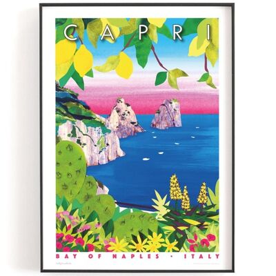 CAPRI, Italy print A3 | Printed on textured paper with a thin white border. - No personalisation (£29.00)